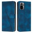 For Xiaomi Redmi Note 10 4G / Note 10S Dream Triangle Leather Phone Case with Lanyard(Blue) - 1