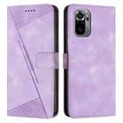 For Xiaomi Redmi Note 10 4G / Note 10S Dream Triangle Leather Phone Case with Lanyard(Purple) - 1