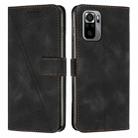 For Xiaomi Redmi Note 10 4G / Note 10S Dream Triangle Leather Phone Case with Lanyard(Black) - 1