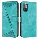 For Xiaomi Redmi Note 10 5G / Note 10T 5G Dream Triangle Leather Phone Case with Lanyard(Green) - 1