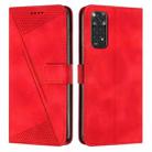 For Xiaomi Redmi Note 11 4G Global / Note 11S Dream Triangle Leather Phone Case with Lanyard(Red) - 1
