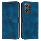 For Xiaomi Redmi Note 12 4G Global Dream Triangle Leather Phone Case with Lanyard(Blue) - 1