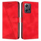 For Xiaomi Redmi Note 12 4G Global Dream Triangle Leather Phone Case with Lanyard(Red) - 1
