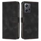 For Xiaomi Redmi Note 12 4G Global Dream Triangle Leather Phone Case with Lanyard(Black) - 1