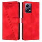 For Xiaomi Redmi Note 12 5G Global Dream Triangle Leather Phone Case with Lanyard(Red) - 1