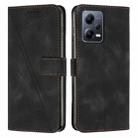 For Xiaomi Redmi Note 12 5G Global Dream Triangle Leather Phone Case with Lanyard(Black) - 1