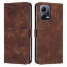 For Xiaomi Redmi Note 12 Pro 4G Global Dream Triangle Leather Phone Case with Lanyard(Brown) - 1