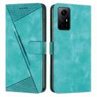 For Xiaomi Redmi Note 12S Dream Triangle Leather Phone Case with Lanyard(Green) - 1