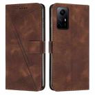For Xiaomi Redmi Note 12S Dream Triangle Leather Phone Case with Lanyard(Brown) - 1