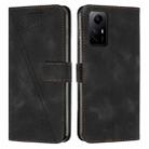 For Xiaomi Redmi Note 12S Dream Triangle Leather Phone Case with Lanyard(Black) - 1