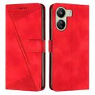 For Xiaomi Redmi 13C Dream Triangle Leather Phone Case with Lanyard(Red) - 1