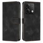 For Xiaomi Redmi Note 13 Dream Triangle Leather Phone Case with Lanyard(Black) - 1