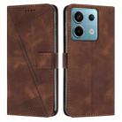 For Xiaomi Redmi Note 13 Pro 5G Dream Triangle Leather Phone Case with Lanyard(Brown) - 1