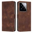 For Xiaomi 14 Pro Dream Triangle Leather Phone Case with Lanyard(Brown) - 1