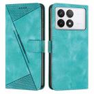 For Xiaomi Redmi K70E Dream Triangle Leather Phone Case with Lanyard(Green) - 1