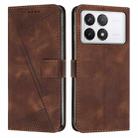 For Xiaomi Redmi K70E Dream Triangle Leather Phone Case with Lanyard(Brown) - 1
