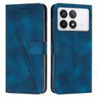 For Xiaomi Redmi K70 / K70 Pro Dream Triangle Leather Phone Case with Lanyard(Blue) - 1