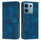 For Xiaomi Redmi Note 13 Pro 4G Global Dream Triangle Leather Phone Case with Lanyard(Blue) - 1