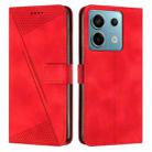 For Xiaomi Redmi Note 13 Pro 4G Global Dream Triangle Leather Phone Case with Lanyard(Red) - 1