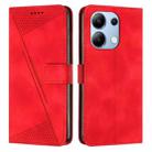 For Xiaomi Redmi Note 13 4G Global Dream Triangle Leather Phone Case with Lanyard(Red) - 1