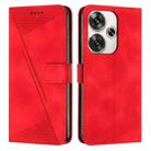 For Xiaomi Redmi Turbo 3 Dream Triangle Leather Phone Case with Lanyard(Red) - 1
