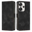 For Xiaomi Redmi Turbo 3 Dream Triangle Leather Phone Case with Lanyard(Black) - 1