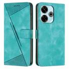 For Xiaomi Redmi 13 4G Dream Triangle Leather Phone Case with Lanyard(Green) - 1