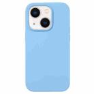 For iPhone 14 Plus Liquid Silicone Phone Case(Azure Blue) - 1