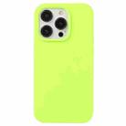 For iPhone 14 Pro Max Liquid Silicone Phone Case(Brilliant Green) - 1