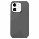 For iPhone 12 mini Liquid Silicone Phone Case(Charcoal Black) - 1