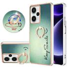 For Xiaomi Poco F5 / Redmi Note 12 Turbo Electroplating Dual-side IMD Phone Case with Ring Holder(Smile) - 1