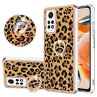 For Xiaomi Redmi Note 12 Pro 4G Global Electroplating Dual-side IMD Phone Case with Ring Holder(Leopard Print) - 1