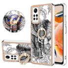 For Xiaomi Redmi Note 12 Pro 4G Global Electroplating Dual-side IMD Phone Case with Ring Holder(Totem Elephant) - 1