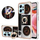 For Xiaomi Redmi Note 12 4G Electroplating Dual-side IMD Phone Case with Ring Holder(Retro Radio) - 1