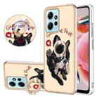 For Xiaomi Redmi Note 12 4G Electroplating Dual-side IMD Phone Case with Ring Holder(Lucky Dog) - 1