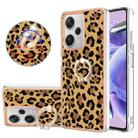 For Xiaomi Redmi Note 12 Pro+ Global Electroplating Dual-side IMD Phone Case with Ring Holder(Leopard Print) - 1