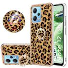 For Xiaomi Redmi Note 12 5G Global Electroplating Dual-side IMD Phone Case with Ring Holder(Leopard Print) - 1