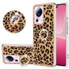 For Xiaomi 13 Lite 5G Electroplating Dual-side IMD Phone Case with Ring Holder(Leopard Print) - 1