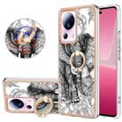 For Xiaomi 13 Lite 5G Electroplating Dual-side IMD Phone Case with Ring Holder(Totem Elephant) - 1