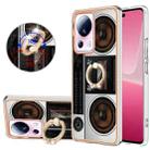 For Xiaomi 13 Lite 5G Electroplating Dual-side IMD Phone Case with Ring Holder(Retro Radio) - 1