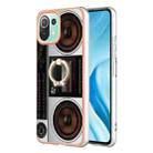 For Xiaomi 11 Lite Electroplating Dual-side IMD Phone Case with Ring Holder(Retro Radio) - 1