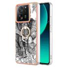 For Xiaomi 13T / 13T Pro Electroplating Dual-side IMD Phone Case with Ring Holder(Totem Elephant) - 1
