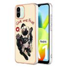 For Xiaomi Redmi A1 Electroplating Dual-side IMD Phone Case with Ring Holder(Lucky Dog) - 1