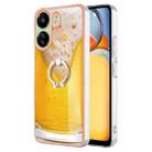 For Xiaomi Redmi 13C 4G Electroplating Dual-side IMD Phone Case with Ring Holder(Draft Beer) - 1