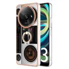 For Xiaomi Redmi A3 Electroplating Dual-side IMD Phone Case with Ring Holder(Retro Radio) - 1
