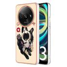 For Xiaomi Redmi A3 Electroplating Dual-side IMD Phone Case with Ring Holder(Lucky Dog) - 1