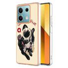 For Xiaomi Redmi Note 13 5G Global Electroplating Dual-side IMD Phone Case with Ring Holder(Lucky Dog) - 1