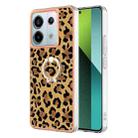 For Xiaomi Redmi Note 13 Pro 5G Global Electroplating Dual-side IMD Phone Case with Ring Holder(Leopard Print) - 1