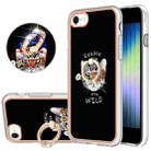 For iPhone SE 2022 / SE 2020 / 8 Electroplating Dual-side IMD Phone Case with Ring Holder(Natural Growth) - 1