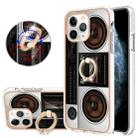 For iPhone 11 Pro Max Electroplating Dual-side IMD Phone Case with Ring Holder(Retro Radio) - 1
